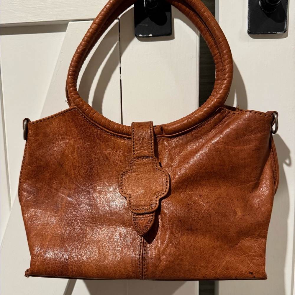 Super chic small brown Leather Handbag